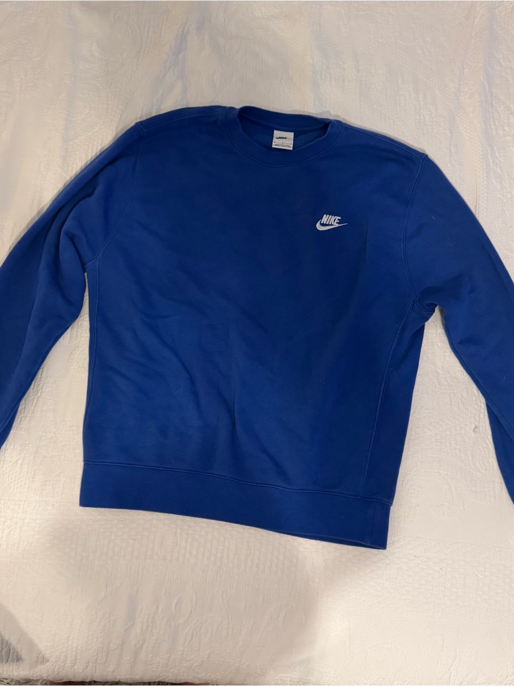 Nike Men’s Crewneck Sweatshirt - Blue with White Logo
